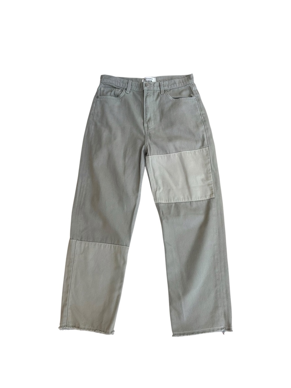 Reformation Ryan Tonal Patch Straight Sage Jeans Size 28 - Picture 3 of 8